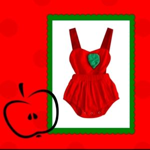 Baby Apple Suspenders Overalls